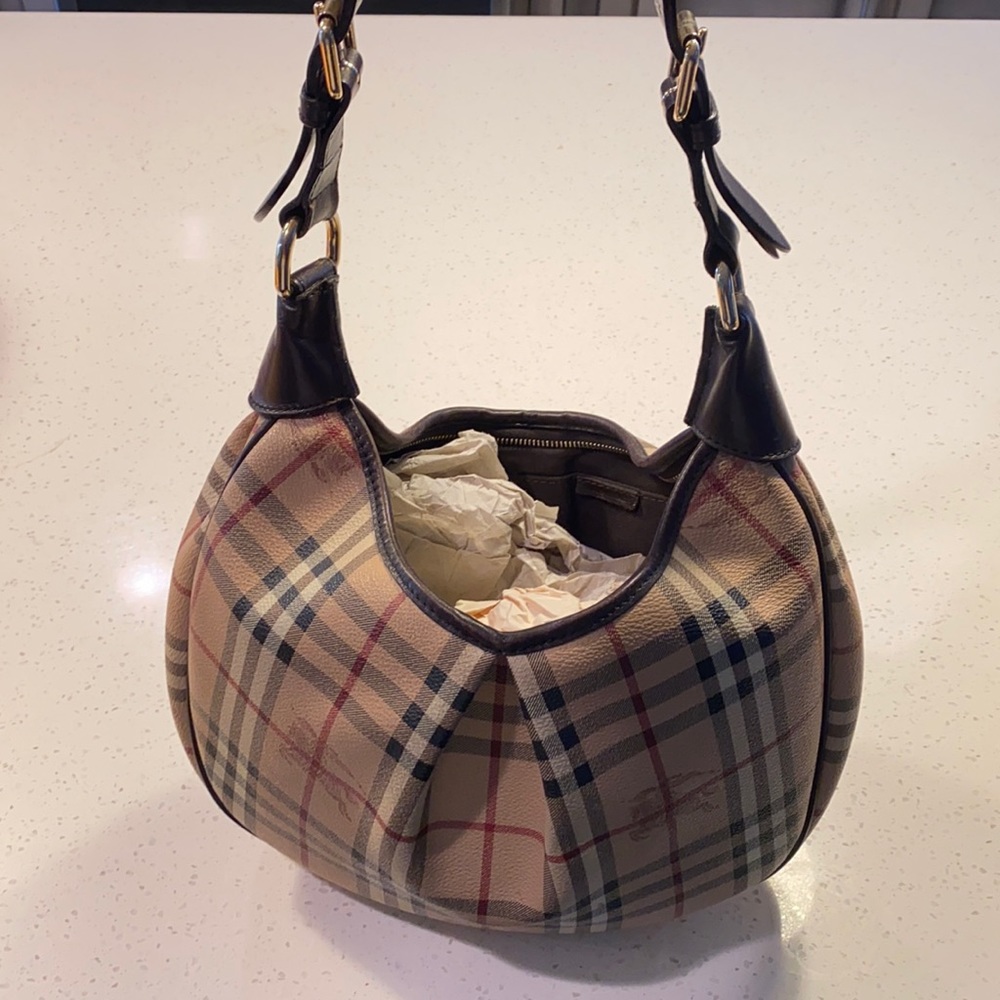 Burberry Plaid Small Hobo